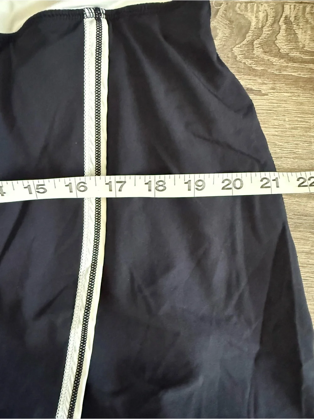 Black and White Athletic Skirt with Contrast Waistband